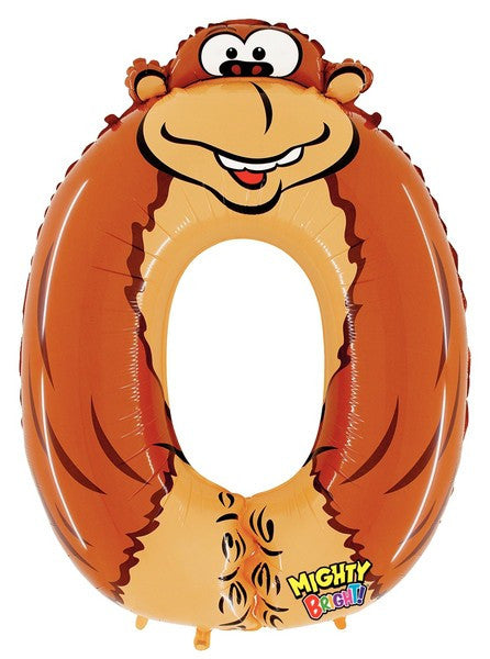 Number 0 Gecko Supershape Number Birthday Balloon