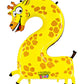 Number 2 Gecko Supershape Number Birthday Balloon
