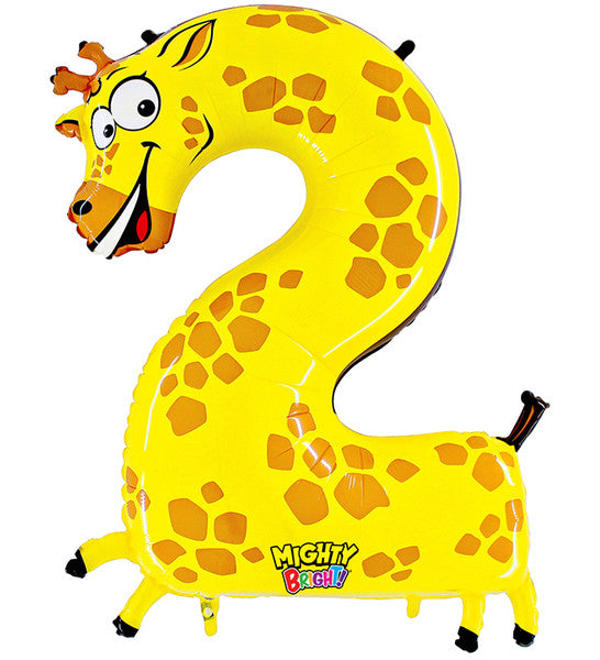 Number 2 Gecko Supershape Number Birthday Balloon
