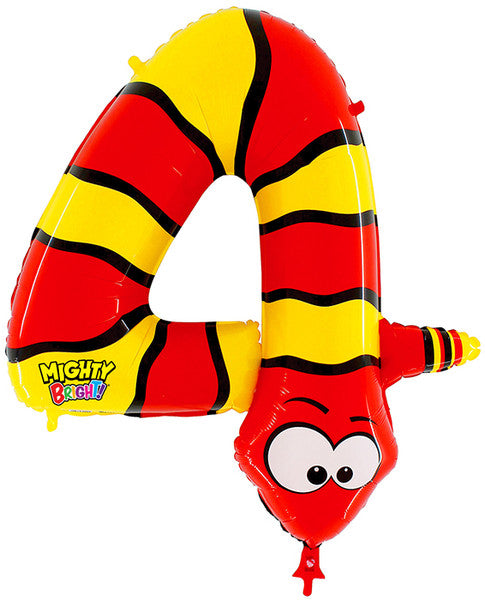 Number 4 Gecko Supershape Number Birthday Balloon