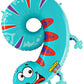 Number 9 Gecko Supershape Number Birthday Balloon