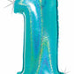 Huge Number 1 Blue Holographic Balloon