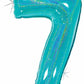 Jumbo Blue Number 7 Holographic Balloon