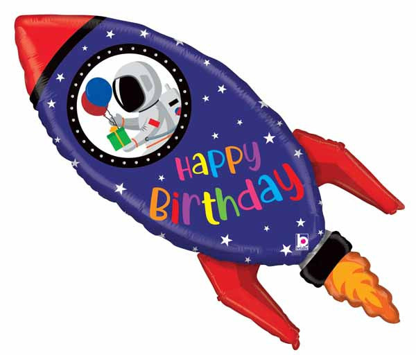 Huge Happy Birthday Rocket Space Ship Balloon