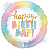 Opal Round Holographic Birthday Foil Balloon