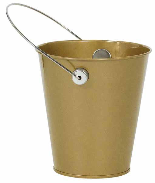 Gold Decorative Bucket 4.5"