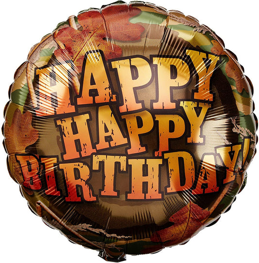 Camo Hillbillies Happy Birthday Mylar Balloon