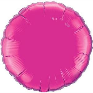 18" Round Magenta Foil Balloon