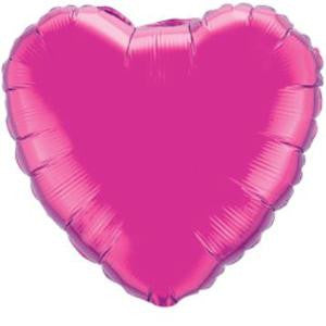 18" Heart Shaped Magenta Foil Balloon