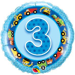 3rd Birthday Construction Theme Foil Balloon