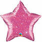 20" Star Shaped Crystal Graphic Foil Balloon Magenta
