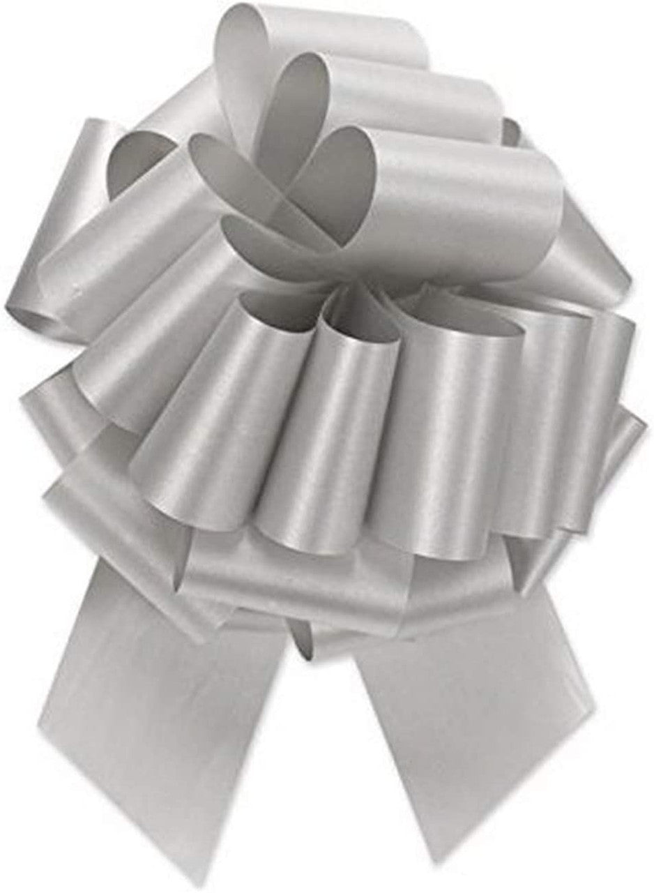 20 Loops Pull Ribbon Bow In Silver