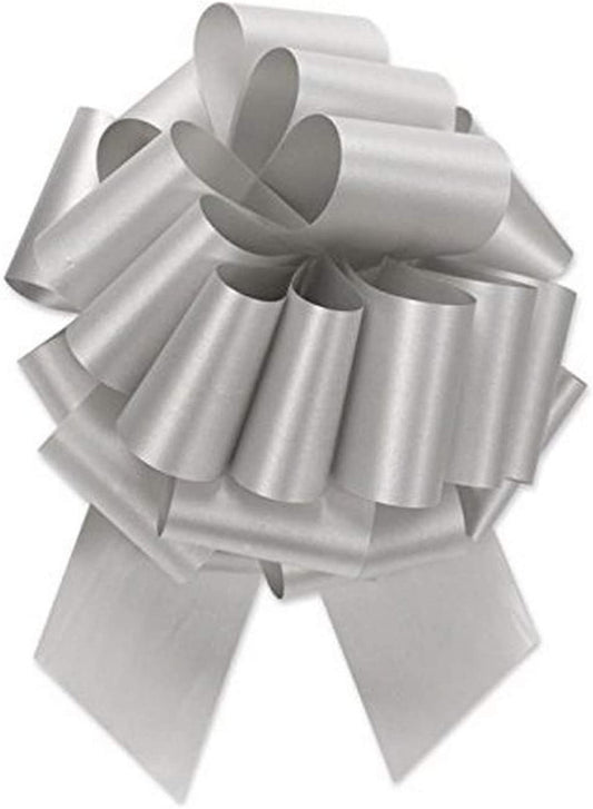 20 Loops Pull Ribbon Bow In Silver