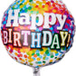 Happy Birthday Colorful Confetti Print Balloon