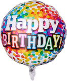 Happy Birthday Colorful Confetti Print Balloon