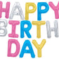 16" Happy Birthday Block Letters Balloons