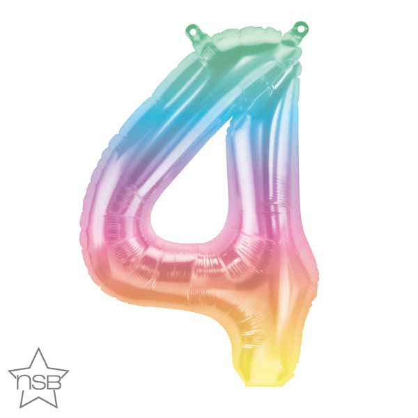 Balloon 16" Air-Filled No. 4 Shape Foil Decor Jelly Ombre