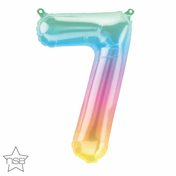 Balloon 16" Air-Filled No. 7 Shape Foil Decor Jelly Ombre