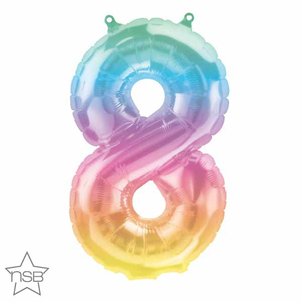 Balloon 16" Air-Filled No. 8 Shape Foil Decor Jelly Ombre