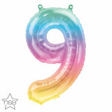Balloon 16" Air-Filled No. 9 Shape Foil Decor Jelly Ombre