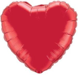 18" Heart Shaped Ruby Red Foil Balloon