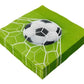 Packaged napkins with a soccer ball design on a green background.