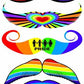 Rainbow Pride Tattoos Mustaches