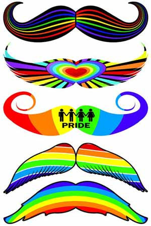 Rainbow Pride Tattoos Mustaches