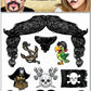 Pirate mustache temporary tattoos