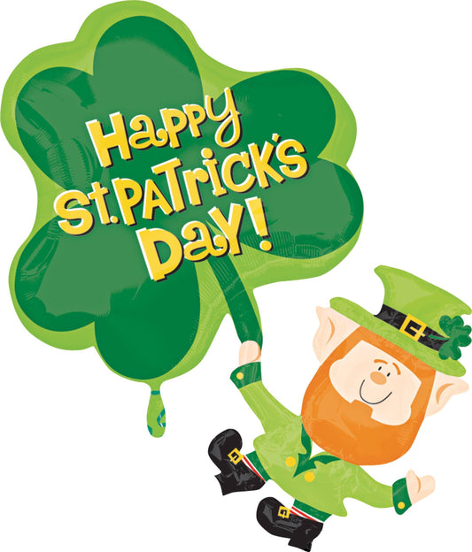 Happy Leprechaun Foil Balloon 29"