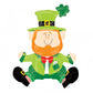 St. Patrick's Day Sitting Leprechaun Air-Filled Foil Balloon 22"