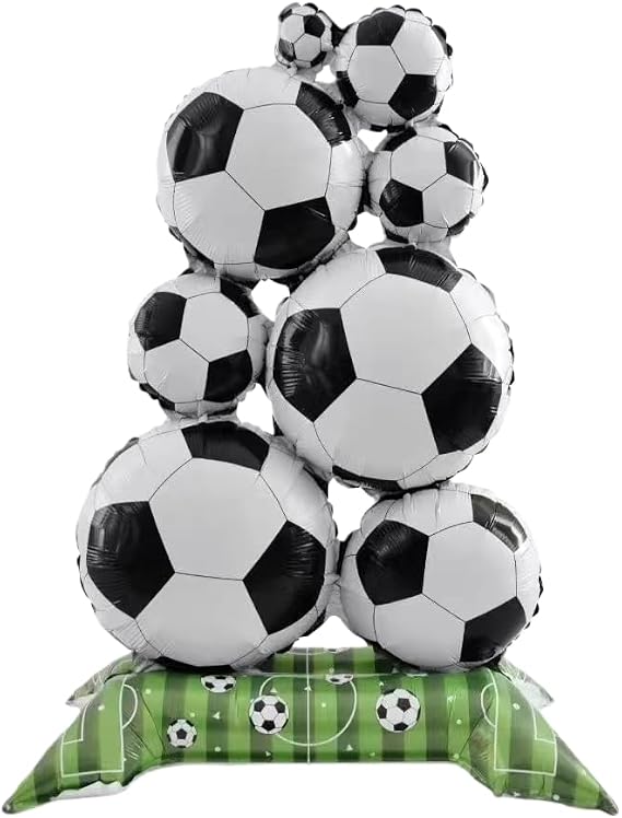 Standing Stack of Soccer Balls Balloon 49"