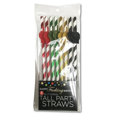Happy F*cking Birthday F-U Glitter Straws 8-Pack