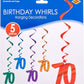 70th Birthday Metallic Spiral Whirls 5-Pack