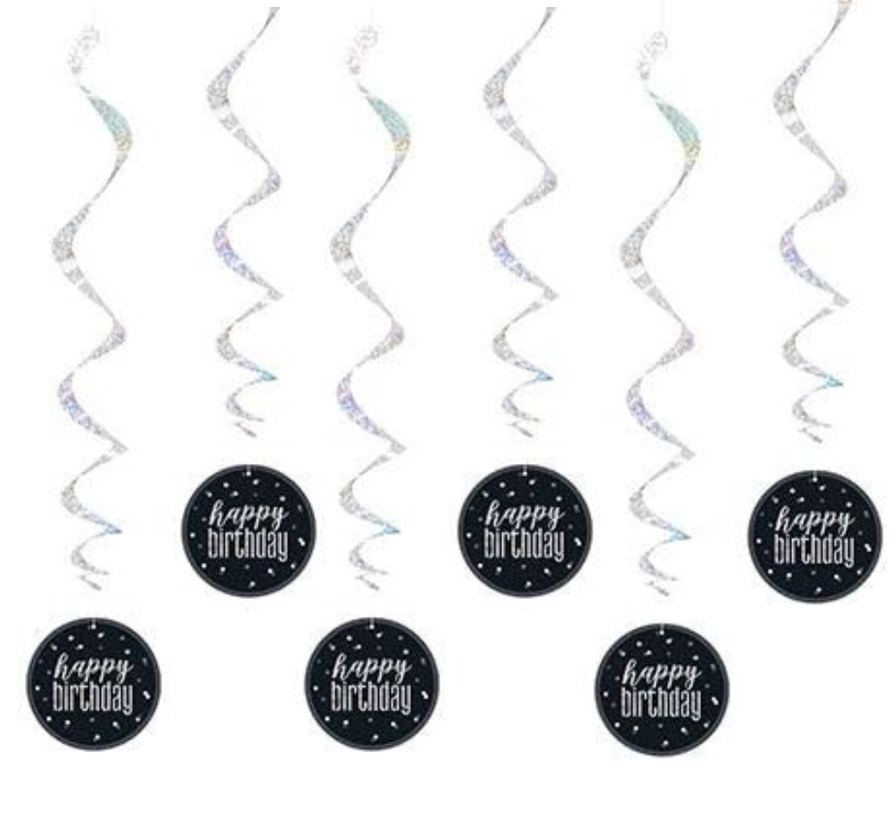 Lot of 6 Swirls happy birthday