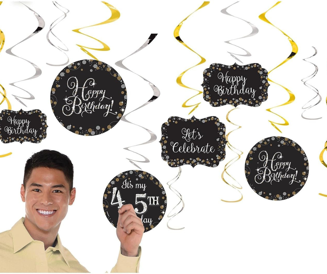 Sparkling Celebration Add-Any-Age Swirl Decorations