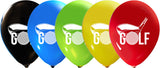 2-sided printed golf balloons latex assorted colors