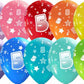 number 5 all over print latex balloon colorful