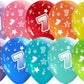 number 7 all over printed latex balloons assorted colors