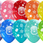 number 8 all over printed latex balloons assorted colors