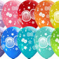 number 80 all over printed latex balloons assorted colors