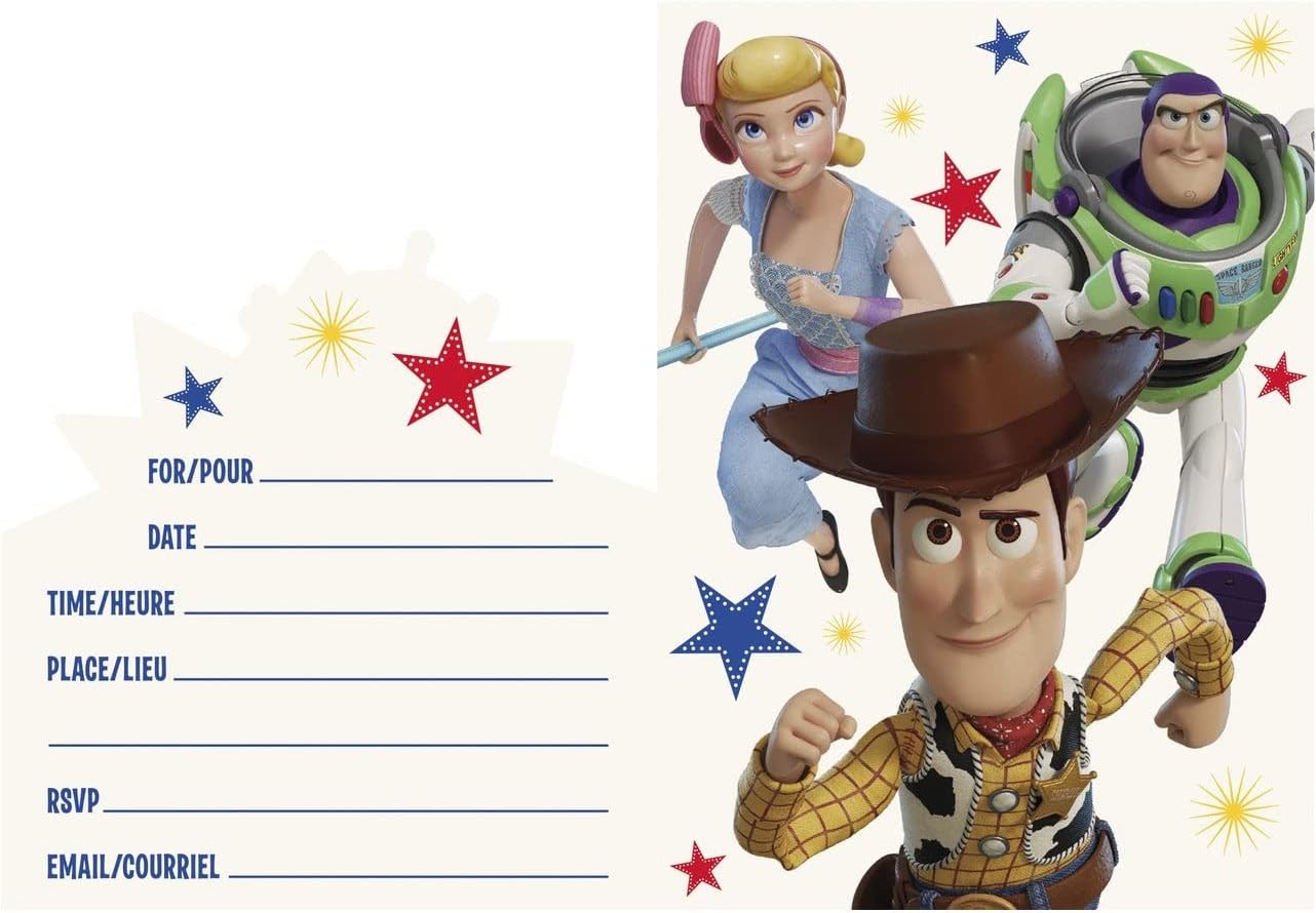 Toy Story 4 Party Invitations 8 Count