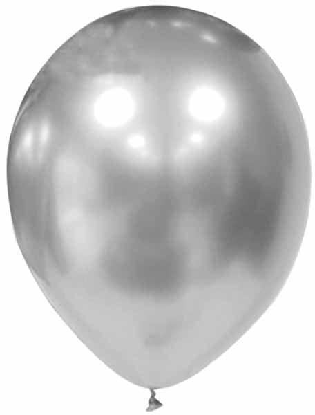 Chrome Silver 5" Latex Balloons Helium Quality 100 pack