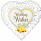 Wedding Wishes Foil Balloon Heart Bells