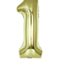 34" White Gold Number Balloons