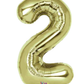 34" White Gold Number Balloons