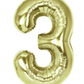 34" White Gold Number Balloons
