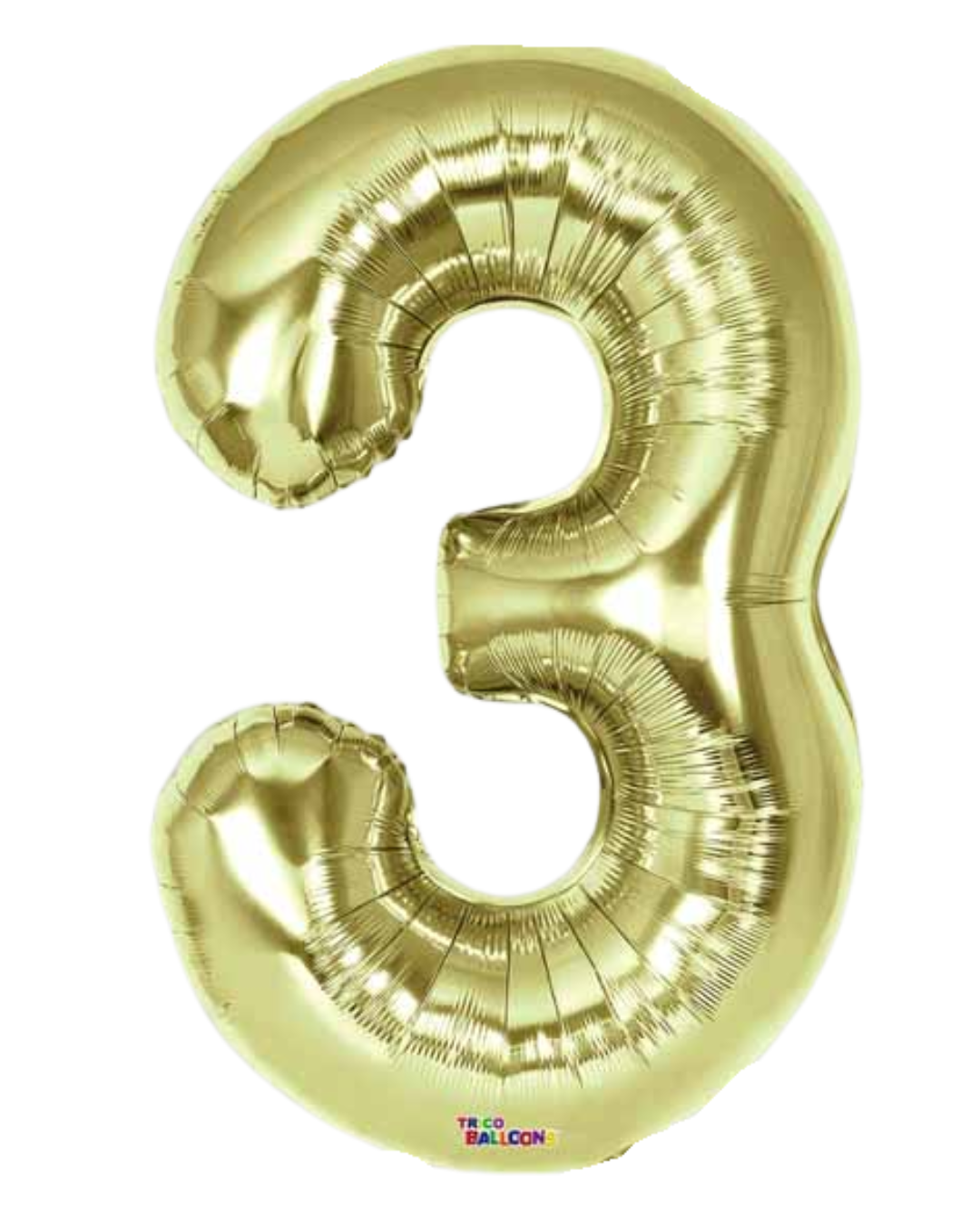 34" White Gold Number Balloons