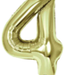 34" White Gold Number Balloons
