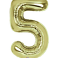 34" White Gold Number Balloons